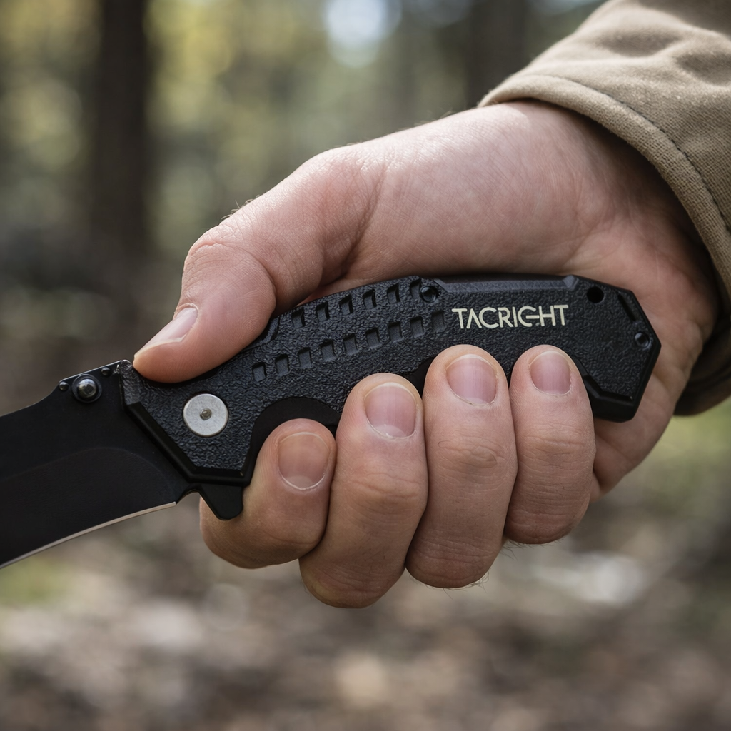 Tiger Blade Folding Knife in hand